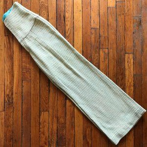 Vintage 00s Mimi Turner Women Green Blue‎ Cream Super High Waist Flare Leg Pants